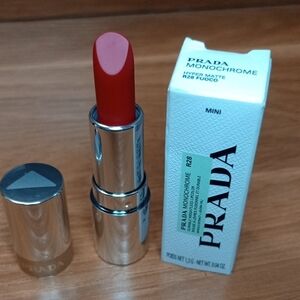 Prada Mini Monochrome Hyper Matte Lipstick R28 Fuoco — Vibrant Red